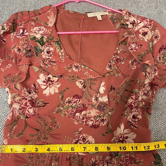 WAYF - Pink Floral Long Sleeve Midi Dress - Picture 6 of 9